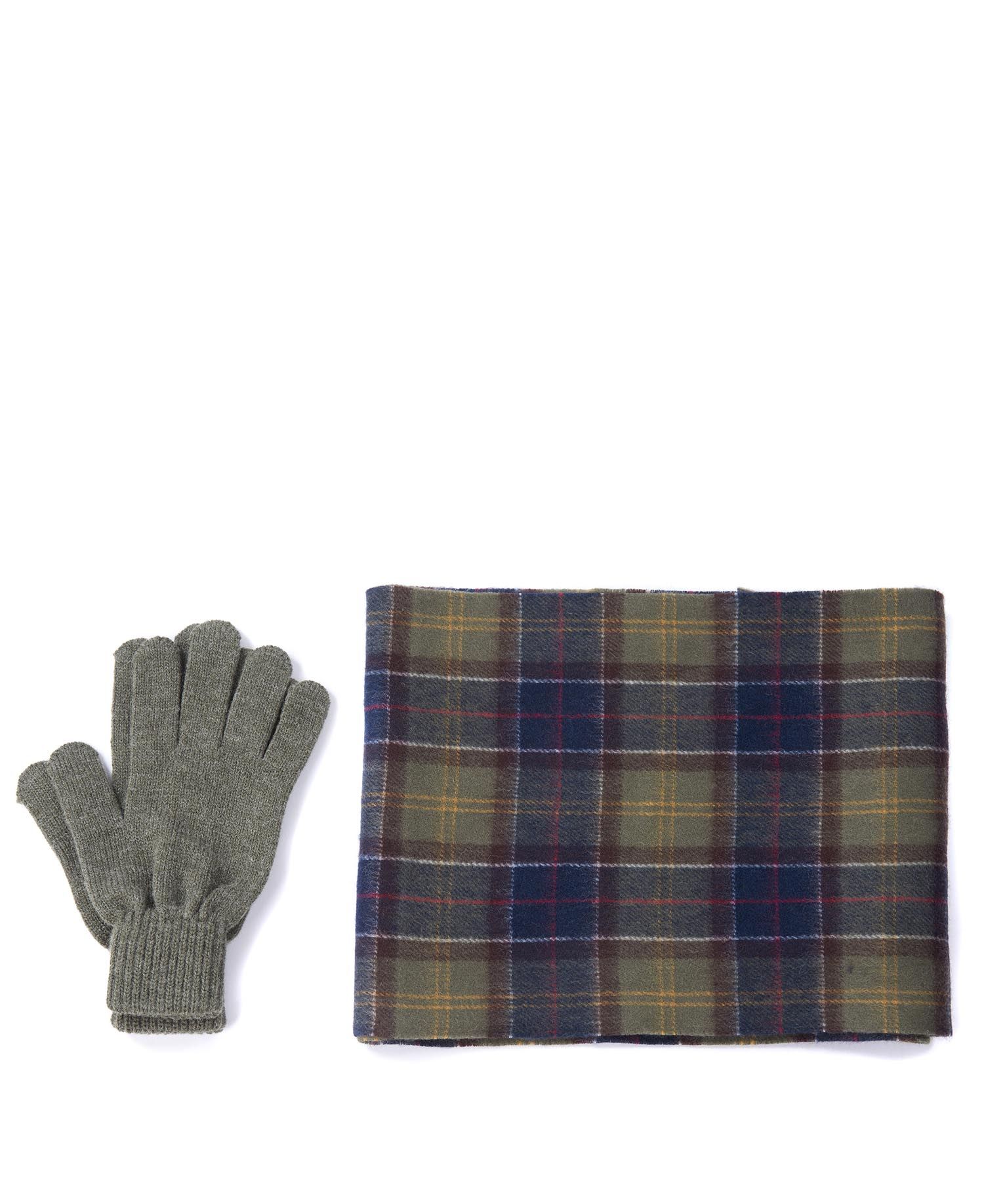 Barbour Tartan Scarf And Glove Gift Set