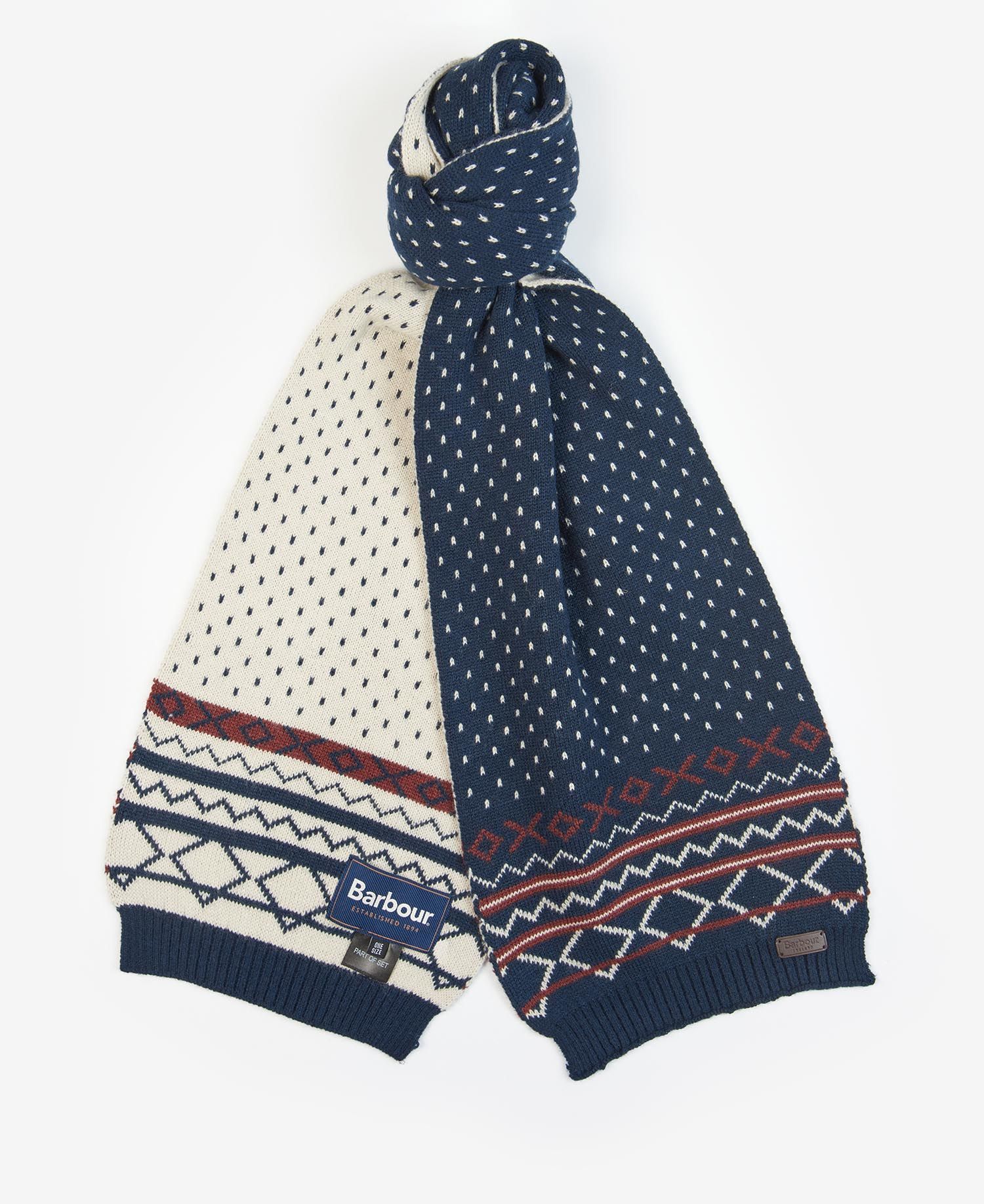 Barbour Rothbury Fairisle Beanie & Scarf Gift Set