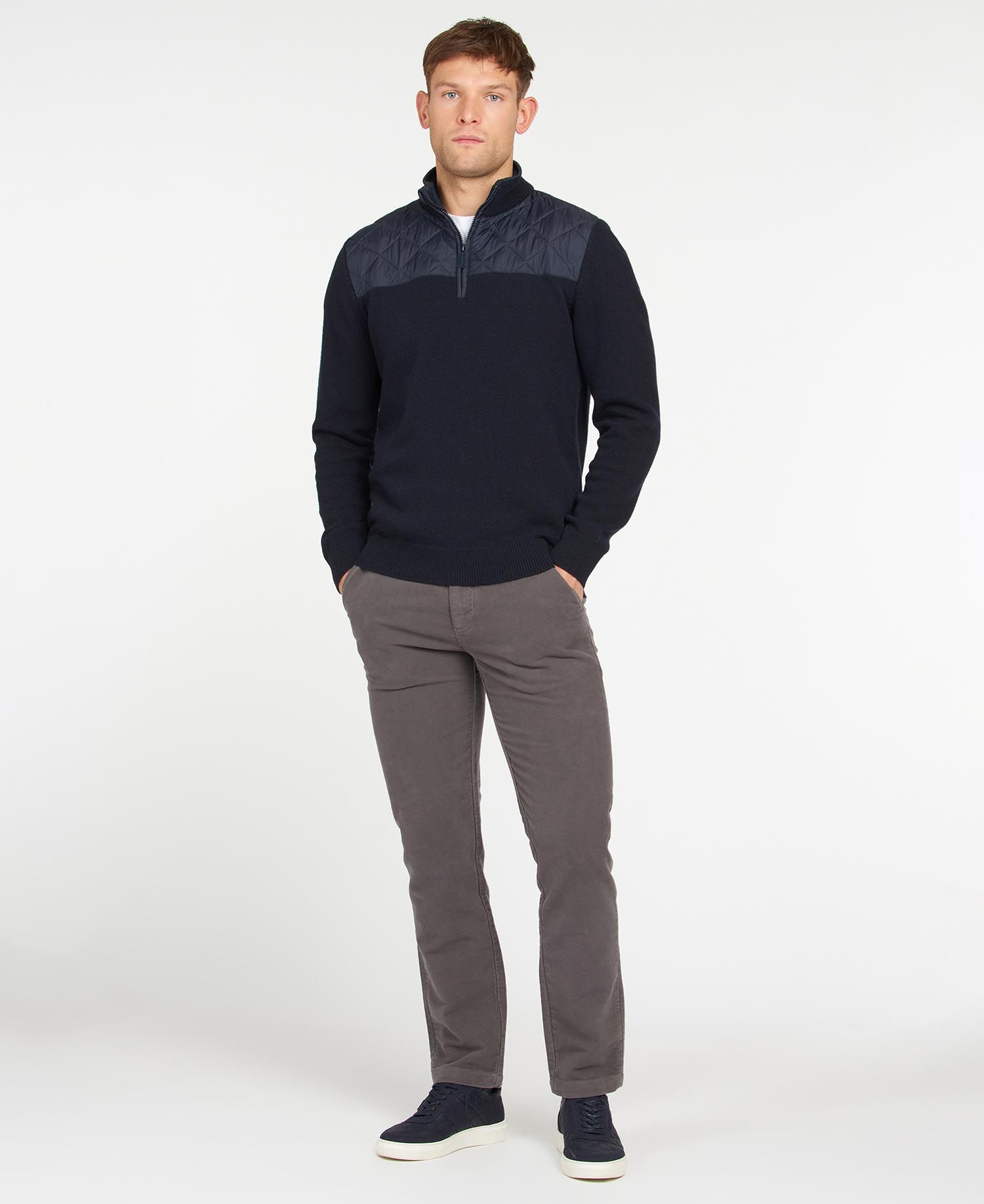 Barbour Essential Diamond Quilt Half Zip SweatShirt