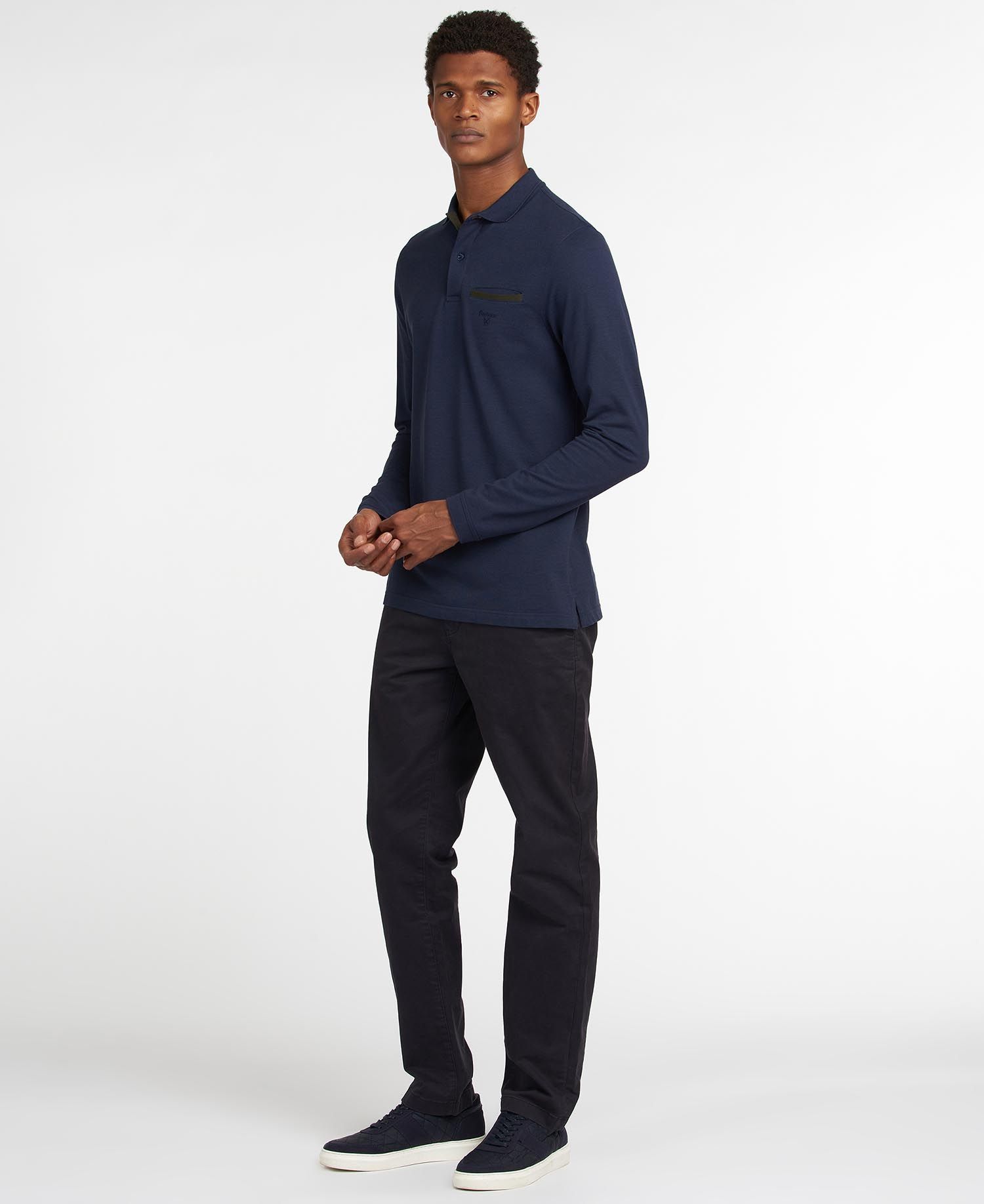 Barbour Essential Long Sleeve Pocket Polo Shirt